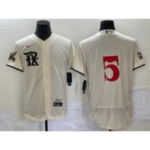 Men's Texas Rangers #5 Corey Seager Cream 2023 City Connect Flex Base Stitched Jersey
