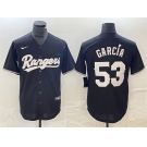 Men's Texas Rangers #53 Adolis García Black Cool Base Stitched Baseball Jersey