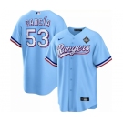 Men's Texas Rangers #53 Adolis García Blue 2023 World Series Cool Base Stitched Baseball Jersey