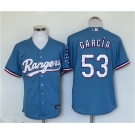 Men's Texas Rangers #53 Adolis Garcia Blue With Patch Cool Base Stitched Jersey