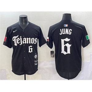 Men's Texas Rangers #6 Josh Jung Black Mexico 2025 Vapor Premier Limited Stitched Baseball Jersey