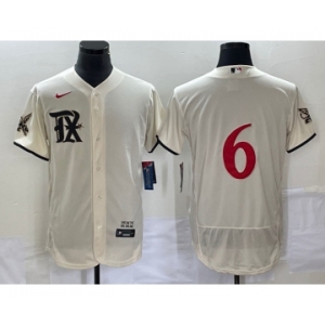 Men's Texas Rangers #6 Josh Jung Cream 2023 City Connect Flex Base Stitched Baseball Jersey