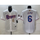 Men's Texas Rangers #6 Josh Jung Number White 2023 World Series Champions Cool Base Jerseys