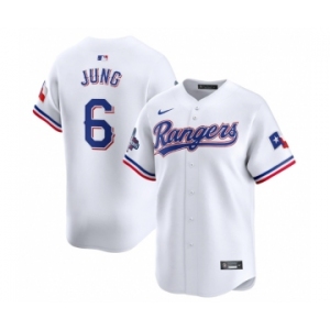 Men's Texas Rangers #6 Josh Jung White 2023 World Series Champions Stitched Baseball Jersey