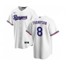 Men's Texas Rangers #8 Bubba Thompson White Cool Base Stitched Baseball Jersey