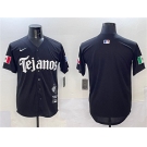 Men's Texas Rangers Blank Black Mexico 2025 Vapor Premier Limited Stitched Baseball Jersey