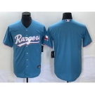 Men's Texas Rangers Blank Light Blue Stitched Cool Base Nike Jersey