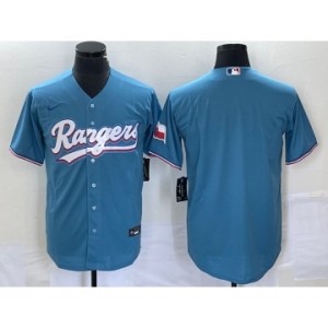 Men's Texas Rangers Blank Light Blue Stitched Cool Base Nike Jersey