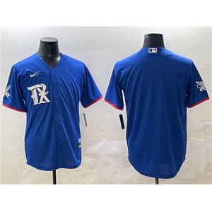Men's Texas Rangers Blank Royal City Connect Stitched Baseball Jersey