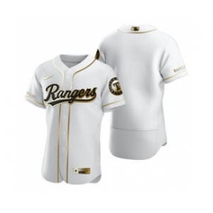 Men's Texas Rangers Blank White 2020 Authentic Golden Edition Baseball Jersey