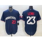 Men's Minnesota Twins #23 Royce Lewis Navy Cool Base Stitched Baseball Jersey