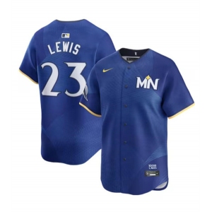 Men's Minnesota Twins #23 Royce Lewis Royal 2024 City Connect Limited Stitched Baseball Jersey