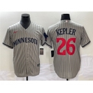 Men's Minnesota Twins #26 Max Kepler Gray Cool Base Stitched Baseball Jersey