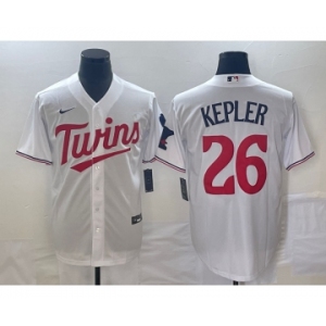 Men's Minnesota Twins #26 Max Kepler White Red Stitched MLB Cool Base Nike Jersey