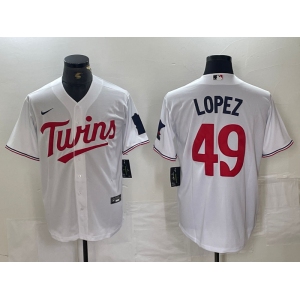 Men's Minnesota Twins #49 Pablo Lopez White Stitched MLB Cool Base Nike Jersey