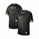 Men's Minnesota Twins #6 Tony Oliva Authentic Black Gold Fashion Baseball Jersey