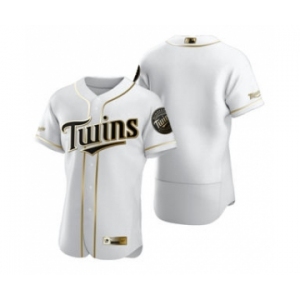 Men's Minnesota Twins Blank White 2020 Authentic Golden Edition Baseball Jersey