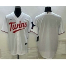 Men's Minnesota Twins Blank White Red Stitched MLB Cool Base Nike Jersey