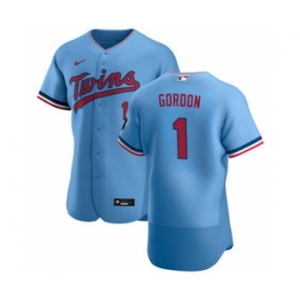 Men's Nike Minnesota Twins #1 Nick Gordon Light Blue Alternate 2020 Authentic Team Baseball Jersey