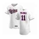 Men's Nike Minnesota Twins #11 Jorge Polanco White Home 2020 Authentic Player Baseball Jersey