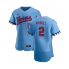 Men's Nike Minnesota Twins #2 Luis Arraez Light Blue Alternate 2020 Authentic Team Baseball Jersey