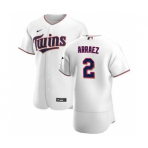 Men's Nike Minnesota Twins #2 Luis Arraez White Home 2020 Authentic Player Baseball Jersey