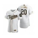 Men's Nike Minnesota Twins #20 Eddie Rosario White 2020 Authentic Golden Edition Baseball Jersey