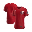 Men's Nike Minnesota Twins 2020 Red Alternate Authentic Official Team Baseball Jersey