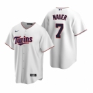 Men's Nike Minnesota Twins #7 Joe Mauer White Home Stitched Baseball Jersey