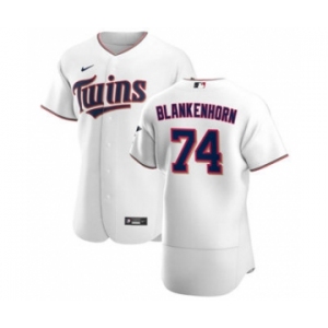 Men's Nike Minnesota Twins #74 Travis Blankenhorn White Home 2020 Authentic Player Baseball Jersey