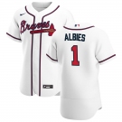 Atlanta Braves #1 Ozzie Albies Men's Nike White Home 2020 Authentic Player MLB Jersey