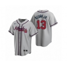 Atlanta Braves #13 Ronald Acuna Jr. Nike Gray 2020 Replica Road Jersey