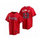 Atlanta Braves #13 Ronald Acuna Jr. Nike Red 2020 Replica Alternate Jersey