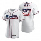 Atlanta Braves #27 Austin Riley Men's Nike White Fluttering USA Flag Limited Edition Authentic MLB Jersey