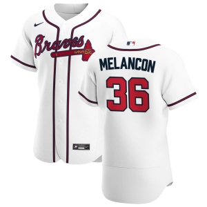 Atlanta Braves #36 Mark Melancon Men's Nike White Home 2020 Authentic Player MLB Jersey