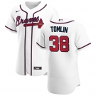 Atlanta Braves #38 Josh Tomlin Men's Nike White Home 2020 Authentic Player MLB Jersey