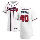 Atlanta Braves #40 Mike Soroka Men's Nike White Home 2020 Authentic Player MLB Jersey