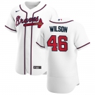 Atlanta Braves #46 Bryse Wilson Men's Nike White Home 2020 Authentic Player MLB Jersey