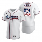 Atlanta Braves #51 Will Smith Men's Nike White Fluttering USA Flag Limited Edition Authentic MLB Jersey