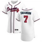 Atlanta Braves #7 Dansby Swanson Men's Nike White Home 2020 Authentic Player MLB Jersey