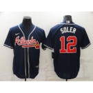 Men's Atlanta Braves #12 Jorge Soler Blue Nike MLB Jersey