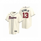 Men's Atlanta Braves #13 Ronald Acuna Jr. Nike Cream 2020 Replica Alternate Jersey