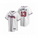 Men's Atlanta Braves #13 Ronald Acuna Jr. Nike White 2020 Replica Home Jersey