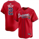 Men's Atlanta Braves #2 Jorge Soler Red 2024 Alternate Limited Stitched Baseball Jersey