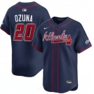 Men's Atlanta Braves #20 Marcell Ozuna Navy 2025 Speedway Classic Alternate Limited Stitched Baseball Jersey