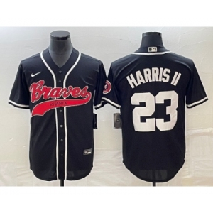 Men's Atlanta Braves #23 Michael Harris II Black Cool Base Stitched Baseball Jersey1