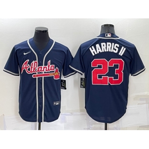 Men's Atlanta Braves #23 Michael Harris II Navy Blue Stitched MLB Cool Base Nike Jersey