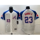 Men's Atlanta Braves #23 Michael Harris II Number White 2023 City Connect Flex Base Stitched Baseball Jersey1