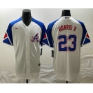 Men's Atlanta Braves #23 Michael Harris II White 2023 City Connect Cool Base Stitched Jersey