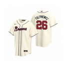 Men's Atlanta Braves #26 Mike Foltynewicz Nike Cream 2020 Replica Alternate Jersey